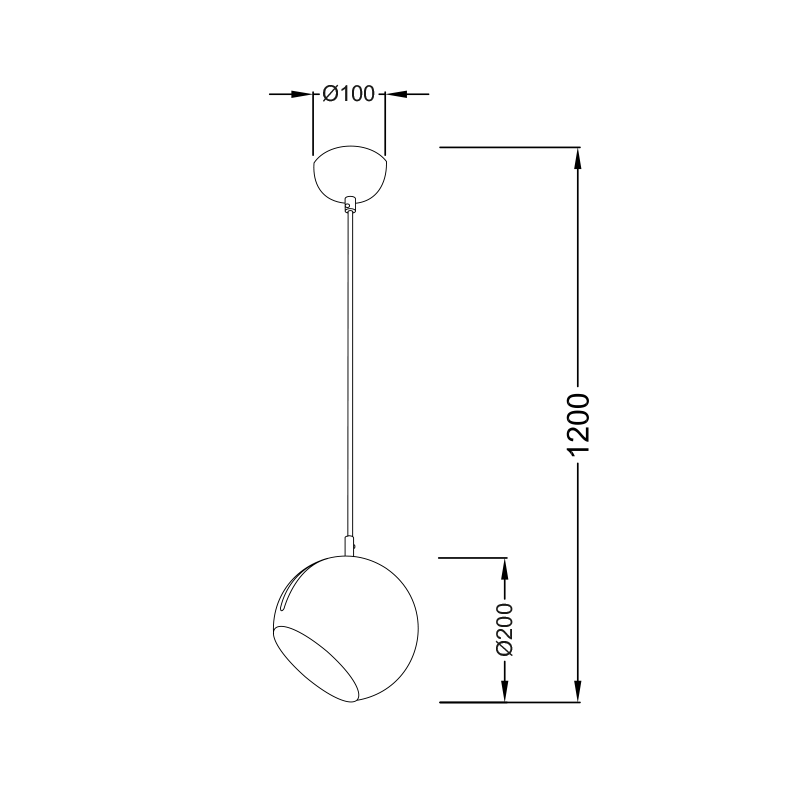 PENDANT 1XE27 METAL WHITE Φ20XH120CM HOSTA V36037WH
