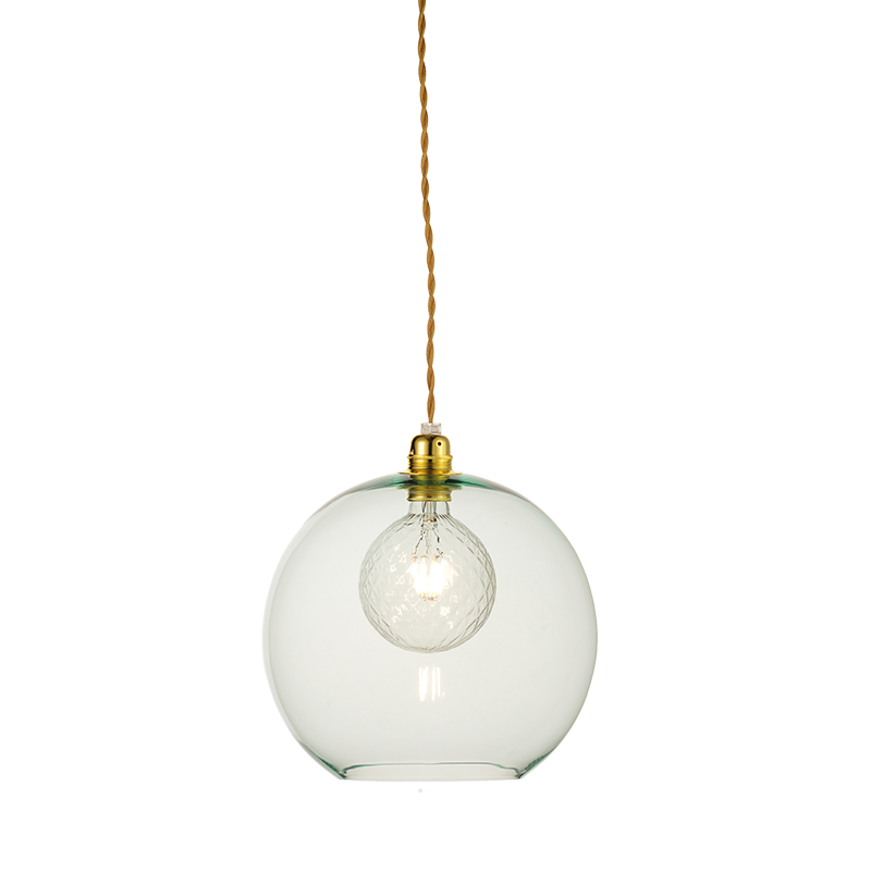 PENDANT 1XE27 CLEAR MINT GLASS+ GOLD METAL SUSPENSION Φ30ΧΗ120CM PYTHIA V3643330LG