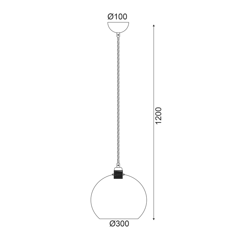 PENDANT 1XE27 CLEAR MINT GLASS+ GOLD METAL SUSPENSION Φ30ΧΗ120CM PYTHIA V3643330LG