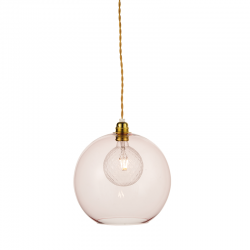 PENDANT 1XE27 CLEAR PINK GLASS+ GOLD METAL SUSPENSION Φ30ΧΗ120CM PYTHIA V3643330LP PENDANT 1XE27 CLEAR PINK GLASS+ GOLD METAL SUSPENSION Φ30ΧΗ120CM PYTHIA V3643330LP