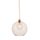 PENDANT 1XE27 CLEAR PINK GLASS+ GOLD METAL SUSPENSION Φ30ΧΗ120CM PYTHIA V3643330LP