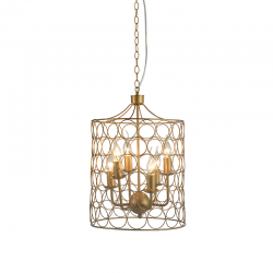 PENDANT 6XE14 METALLIC BRASS GRID Φ35ΧΗ150CM KEITH AD80356