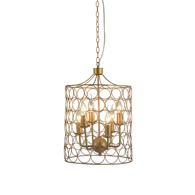 PENDANT 6XE14 METALLIC BRASS GRID Φ35ΧΗ150CM KEITH AD80356