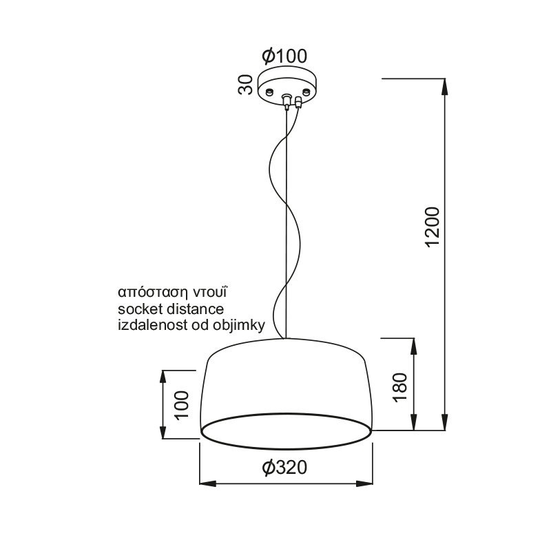 PENDANT 1XE27 CEMENT Φ32XH18cm ELVIS V351091P PENDANT 1XE27 CEMENT Φ32XH18cm ELVIS V351091P