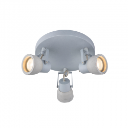 WALL MOUNTED LUMINAIRE 3xGU10 METALLIC CEMENT+METAL Φ23xΗ16,5CM PEPPER MC171153