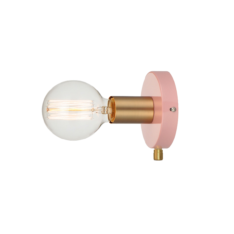 WALL MOUNTED 1XE27 METAL PINK + BRASS Φ12CM JOY V36382PB WALL MOUNTED 1XE27 METAL PINK + BRASS Φ12CM JOY V36382PB