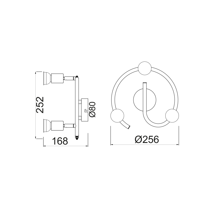 SPOT BLACK MAT 3X GU10 TRINITY MC634BK3G