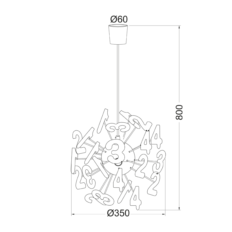 PENDANT4ΧE14 D35CM NUMBERS SCHOOL MD70854F