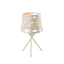 TABLE LUMINAIRE 1XE27 METALLIC WHITE+ CANE COLOR white shade /MAT WHITE METAL Φ17ΧΗ35CM AGATHA ML307211TW TABLE LUMINAIRE 1XE27 METALLIC WHITE+ CANE COLOR white shade /MAT WHITE METAL Φ17ΧΗ35CM AGATHA ML307211TW