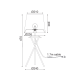 TABLE LUMINAIRE 1XE27 METALLIC WHITE+ CANE COLOR white shade /MAT WHITE METAL Φ17ΧΗ35CM AGATHA ML307211TW
