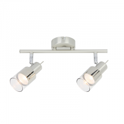 SPOT 2 Χ GU10 NICKEL CLEAR GLASS PLATINUM MC6562