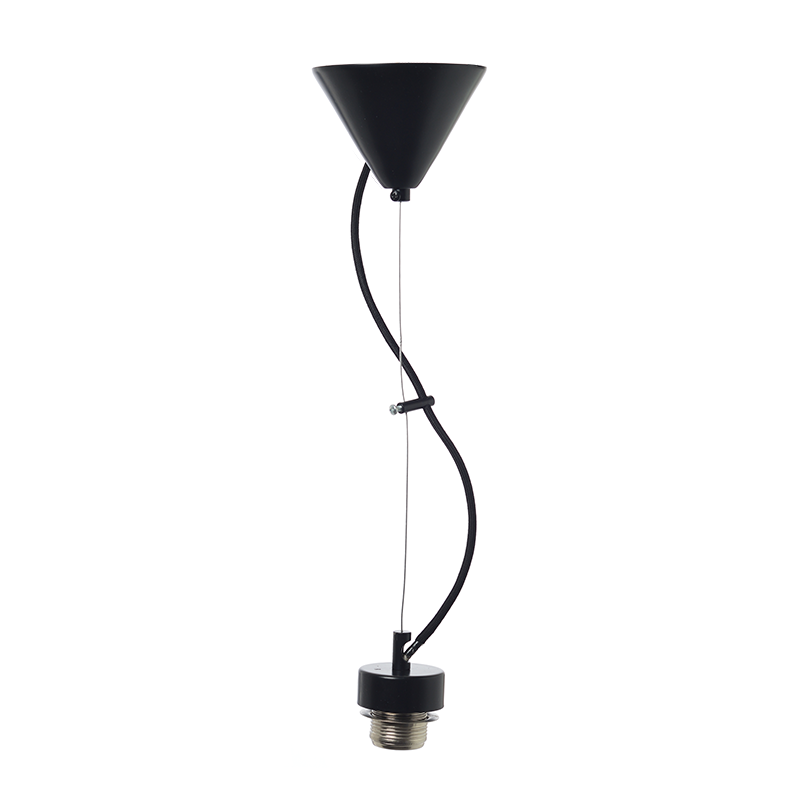 SUSPENSION WIRE BLACK METAL BASE   BLACK FABRIC CABLE Ε27 2700BB