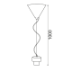 SUSPENSION WIRE BLACK METAL BASE   BLACK FABRIC CABLE Ε27 2700BB