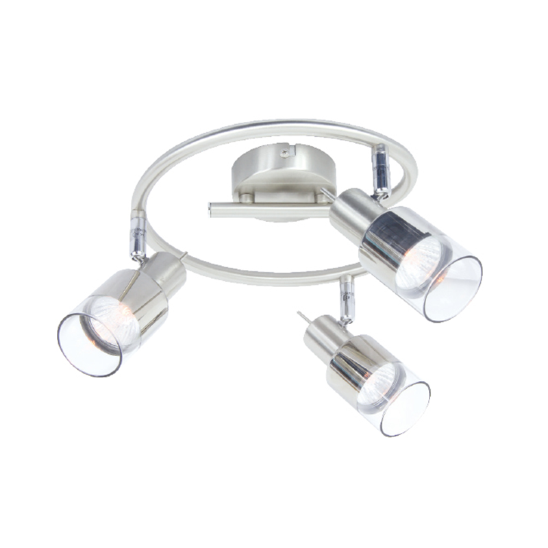 SPOT 3 Χ GU10 NICKEL CLEAR GLASS PLATINUM MC6563G