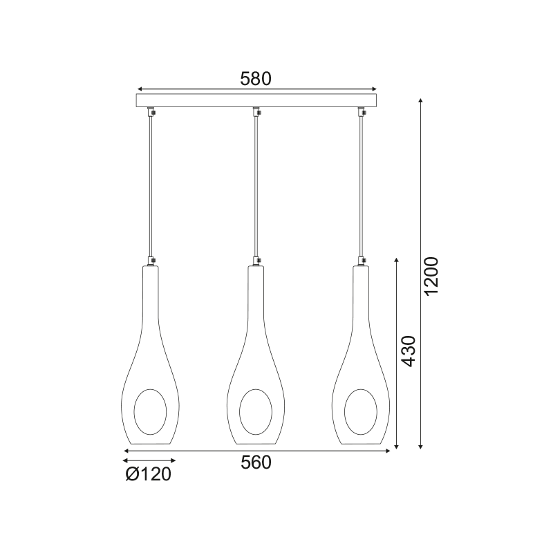 PENDANT3ΧΕ14 TRACK GLASS WITH HOLE CAVE DLA5203 PENDANT3ΧΕ14 TRACK GLASS WITH HOLE CAVE DLA5203