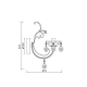 WALL MOUNTED 1XE14 METAL GOLD BRONZE+CRYSTAL 12Χ27ΧΗ37CM FABERGE DLA12151W