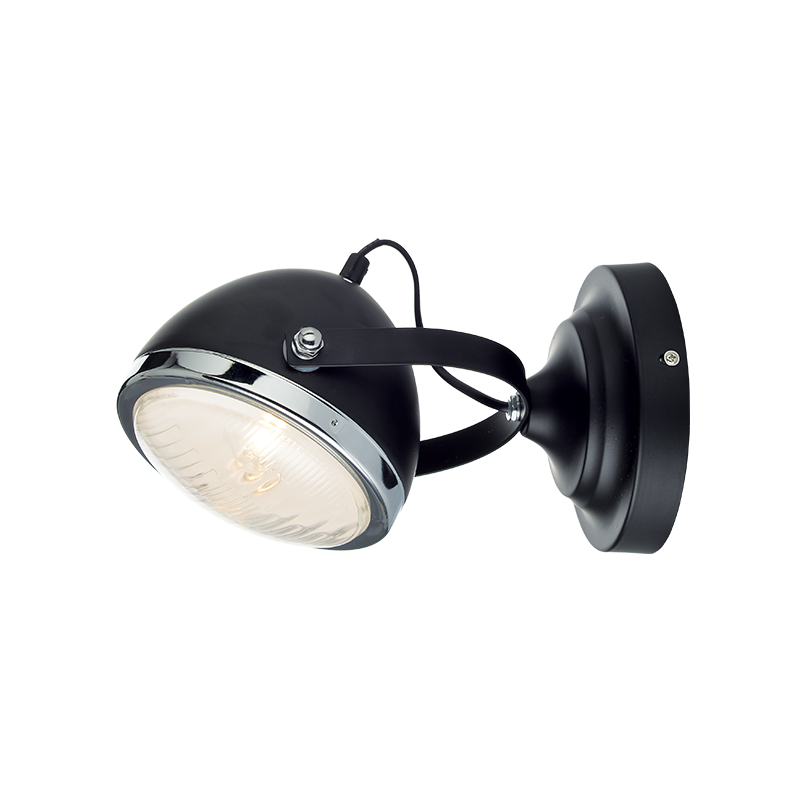 WALL MOUNTED LUMINAIRE 1XE14 METALLIC BLACK+ GLASS COLOR black matt Φ15,2×Η24,7CM HARLEY ML306131WBK