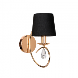 WALL MOUNTED 1ΧΕ14 METAL GOLD/COPPER+BLACK LAMP SHADE 15Χ24Χ33CM BASILICO TNK81490CG1W