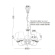 SUSPEND LIGHT 5XE14 PATINA- GREY SHADE D54cm AVIGNON DL8315