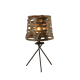 TABLE LUMINAIRE 1XE27 METALLIC BROWN+ CANE COLOR MATT grey shade/GREY METAL Φ17ΧΗ35CM AGATHA ML307211TB