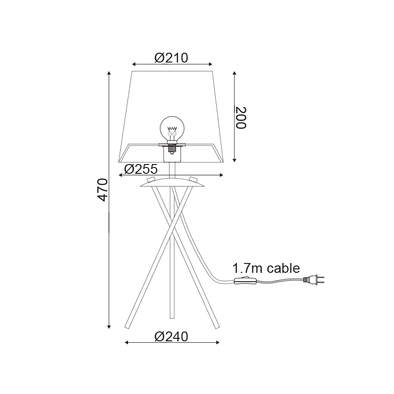 TABLE LUMINAIRE 1XE27 METALLIC BROWN+ CANE COLOR MATT grey shade/GREY METAL Φ17ΧΗ35CM AGATHA ML307211TB