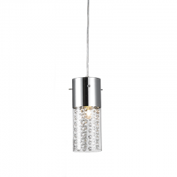 PENDANT CLEAR GLASS+CRYSTALS D11CM 1ΧΕ14 MIA DLA6831