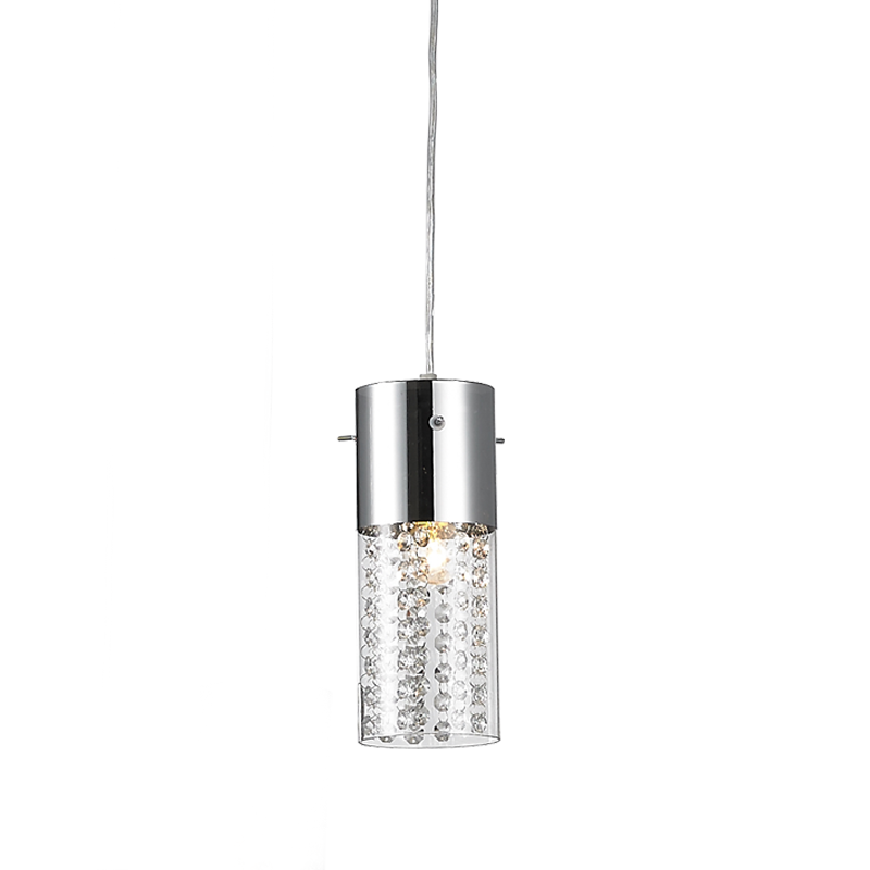 PENDANT CLEAR GLASS+CRYSTALS D11CM 1ΧΕ14 MIA DLA6831