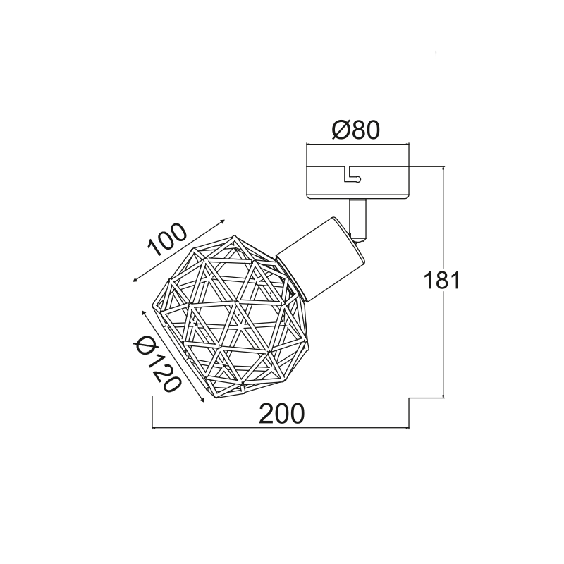 SPOT 1ΧE14 BLACK GRID ALADDIN MC15611B