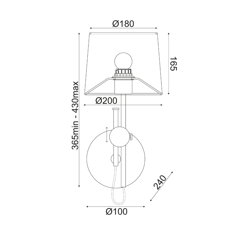 WALL MOUNTED LUMINAIRE 1XE27 METALLIC NIKEL + WHITE SHADE, COLOR brushed nickel 20×25×Η30CM MALLORCA ML306421WS