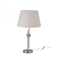 TABLE LUMINAIRE 1XE27 METALLIC NIKEL + WHITE SHADE, COLOR brushed nickel Φ36×Η62CM MALLORCA ML306421TS TABLE LUMINAIRE 1XE27 METALLIC NIKEL + WHITE SHADE, COLOR brushed nickel Φ36×Η62CM MALLORCA ML306421TS