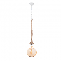 PHASING OUT PENDANT 1XE27 METAL WHITE+ SINGLE BRAIDED ROPE+CHAIN Η100CM 50WRC PHASING OUT PENDANT 1XE27 METAL WHITE+ SINGLE BRAIDED ROPE+CHAIN Η100CM 50WRC