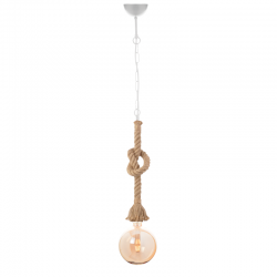 PHASING OUT PENDANT 1XE27 METAL WHITE+ SINGLE BRAIDED ROPE+CHAIN Η100CM 50WRCN PHASING OUT PENDANT 1XE27 METAL WHITE+ SINGLE BRAIDED ROPE+CHAIN Η100CM 50WRCN