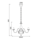 PHASING OUT PENDANT 3XE14 METAL PATINΑ GOLD Φ50ΧH93,5CM VELVET DLA12003P