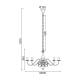 PHASING OUT PENDANT 8XE14 METAL PATINΑ GOLD Φ69ΧH120CM VELVET DLA12008P PHASING OUT PENDANT 8XE14 METAL PATINΑ GOLD Φ69ΧH120CM VELVET DLA12008P