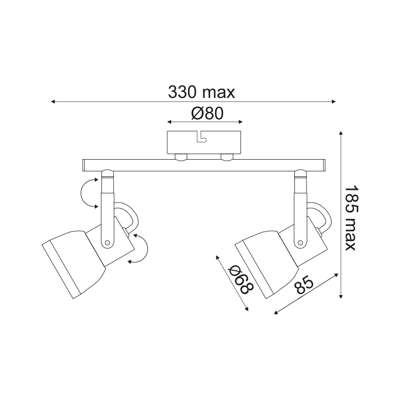 PHASING OUT WALL MOUNTED LUMINAIRE 2×GU10 METALLIC CEMENT SHADE 26×8×18,5CM INKA MC167792C PHASING OUT WALL MOUNTED LUMINAIRE 2×GU10 METALLIC CEMENT SHADE 26×8×18,5CM INKA MC167792C