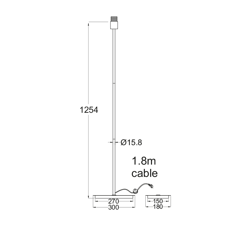 PHASING OUT FLOOR LAMP CHROME METAL 1XE27 WHITE CABLE RECTANGLE BASE Η123cm MIX MATCH MF15018CHW PHASING OUT FLOOR LAMP CHROME METAL 1XE27 WHITE CABLE RECTANGLE BASE Η123cm MIX MATCH MF15018CHW
