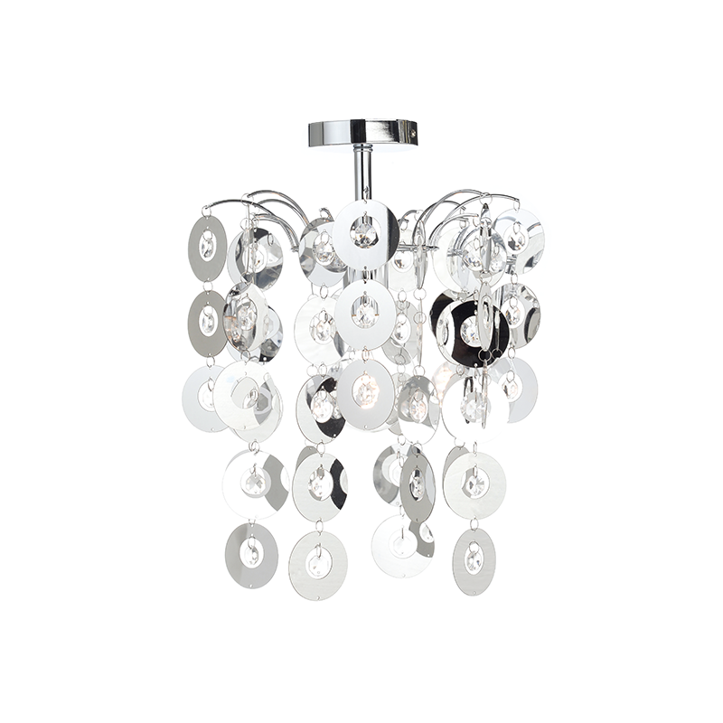 PHASING OUT PENDANT 1XE27 ACRYLIC+ CHROME METAL Φ30ΧΗ46CM FAIDRA SF171411C