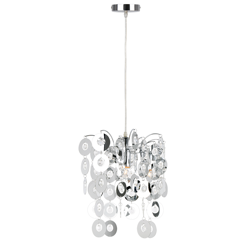PHASING OUT PENDANT 1XE27 ACRYLIC+ CHROME METAL Φ30ΧΗ130CM FAIDRA SF171411P