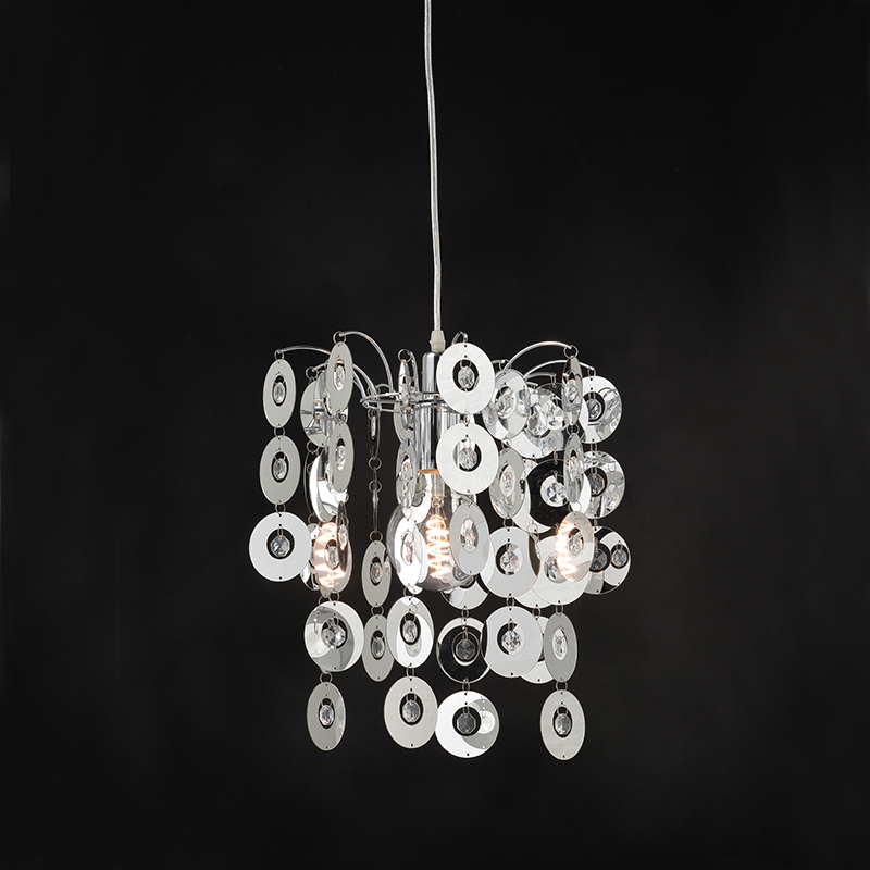 PHASING OUT PENDANT 1XE27 ACRYLIC+ CHROME METAL Φ30ΧΗ130CM FAIDRA SF171411P