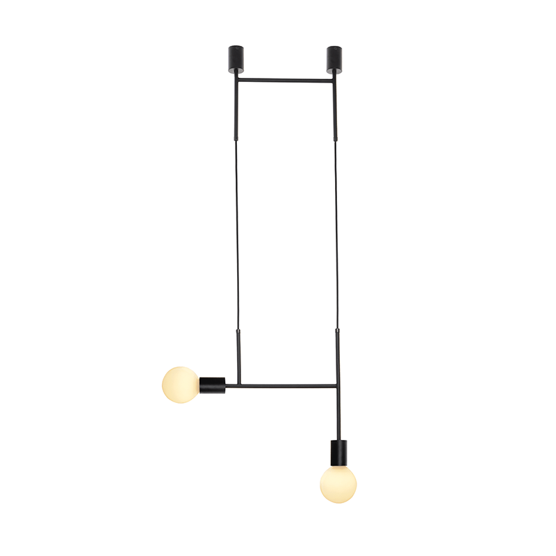 PHASING OUT PENDANT LUMINAIRE 2ΧE27 BLACK METAL 38X4X110CM KYOTO TNK852P38BK