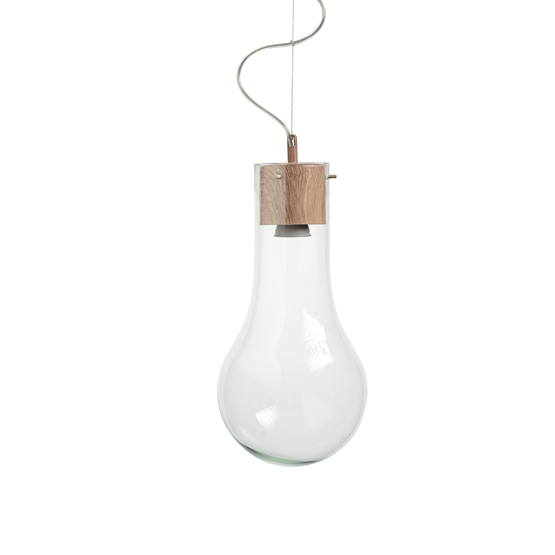 PHASING OUT PENDANT 1ΧGU10 METAL COLOR WOOD + GLASS Φ20ΧΗ120CM POTHOS V120BU