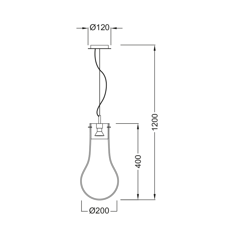 PHASING OUT PENDANT 1ΧGU10 METAL COLOR WOOD + GLASS Φ20ΧΗ120CM POTHOS V120BU