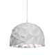 PHASING OUT PENDANT 1XE27 RESIN WHITE+SILVER POLYGON Φ38H120CM POLLOK V35078WS