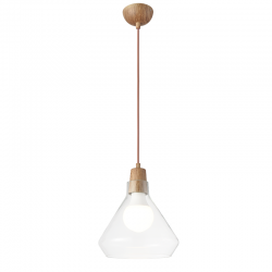 PHASING OUT PENDANT 1XE27 GLASS + METAL WOOD PAINTING Φ24ΧΗ120CM CIELOS V36035WD PHASING OUT PENDANT 1XE27 GLASS + METAL WOOD PAINTING Φ24ΧΗ120CM CIELOS V36035WD