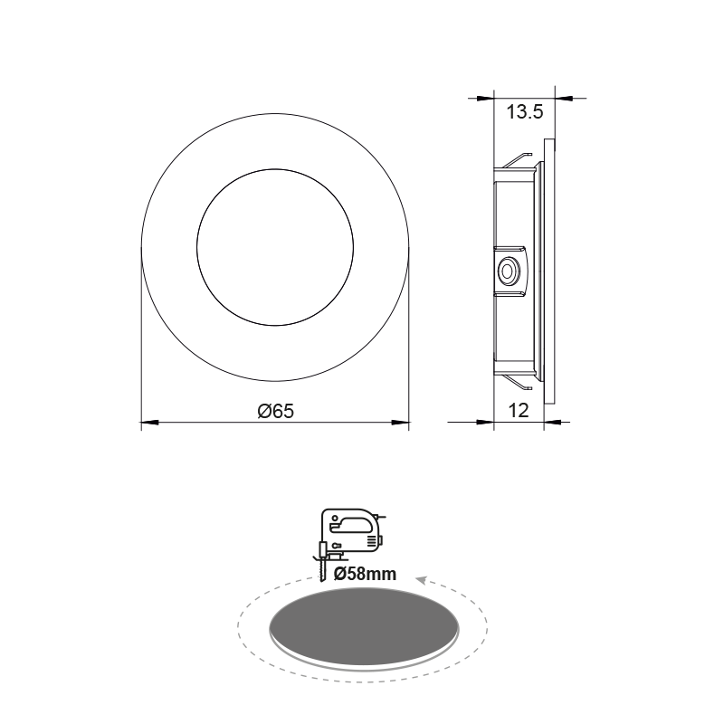 RECESSED NICKEL MATT ROUND LED SPOT 2W 3000K 155Lm 230V AC 100° Ra80 ARED230RNM RECESSED NICKEL MATT ROUND LED SPOT 2W 3000K 155Lm 230V AC 100° Ra80 ARED230RNM