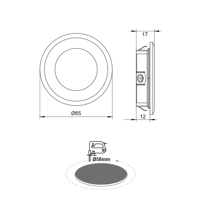 RECESSED WHITE ROUND LED SPOT 2W 4000K 160Lm 230V AC 100° Ra80 ARED240RW RECESSED WHITE ROUND LED SPOT 2W 4000K 160Lm 230V AC 100° Ra80 ARED240RW