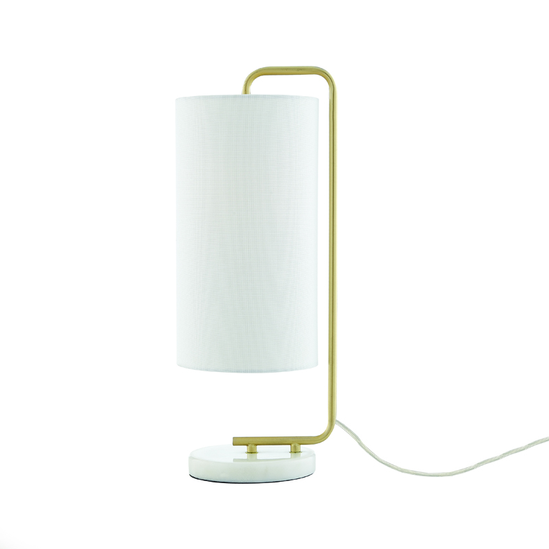 TABLE LUMINAIRE 1XE27 OSAKA GOLD METAL+WHITE SHADE-MARBLE IP20 20,4X18XH51CM ML121811T