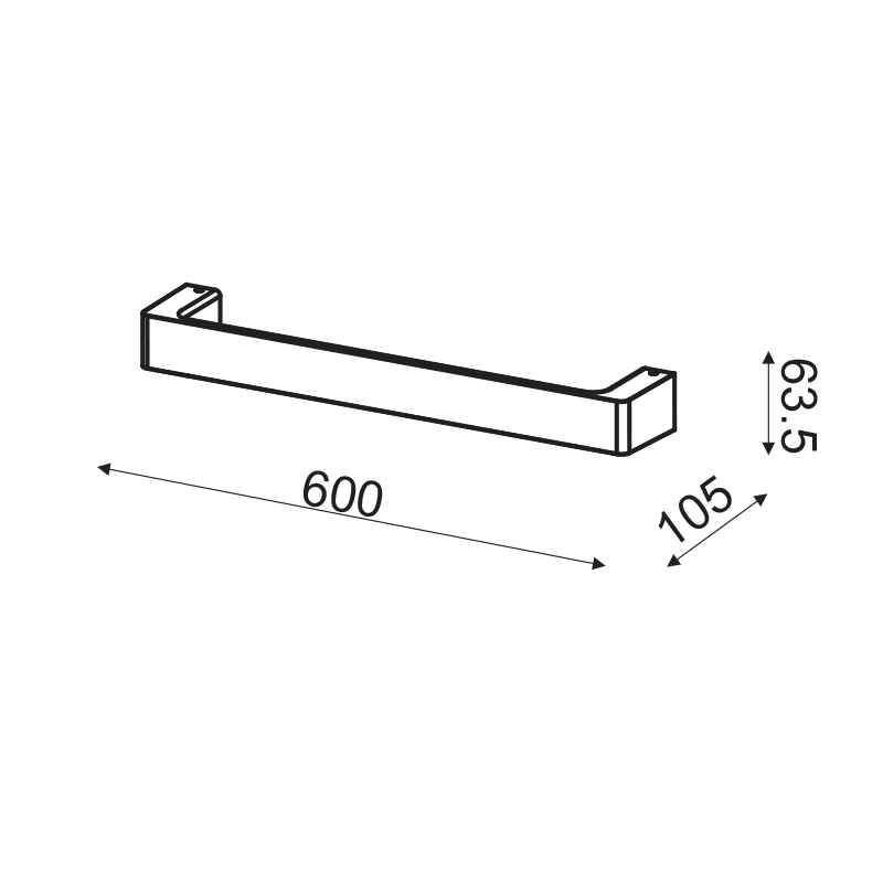 WALL MOUNTED LED 12W 3000K ALUMINUM GREY 60Χ6,4Χ10,5CM FOGA ZD810412LEDGY