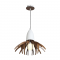 PENDANT LUMINAIRE 1ΧE27 DARK WOOD SHADE MDF + WHITE METAL Φ35XH80CM ALPS ZM170031P