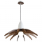 PENDANT LUMINAIRE 1ΧE27 DARK WOOD SHADE MDF + WHITE METAL Φ50XH80CM ALPS ZM170041P